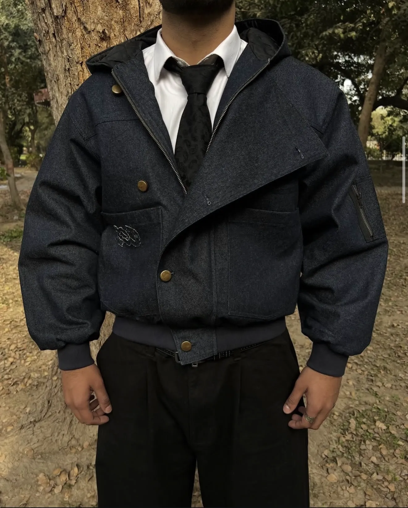 14 oz jacket — Japanese-inspired tailoring.